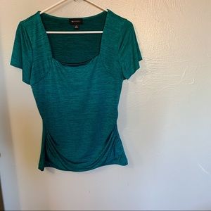 AB STUDIO Teal Soft Business Casual Blouse Top